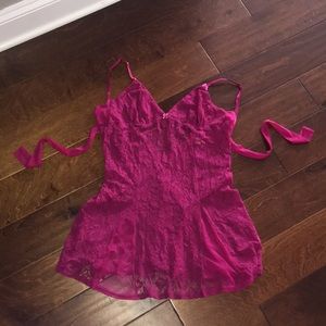 Betsey Johnson lace and sheer babydoll chemise